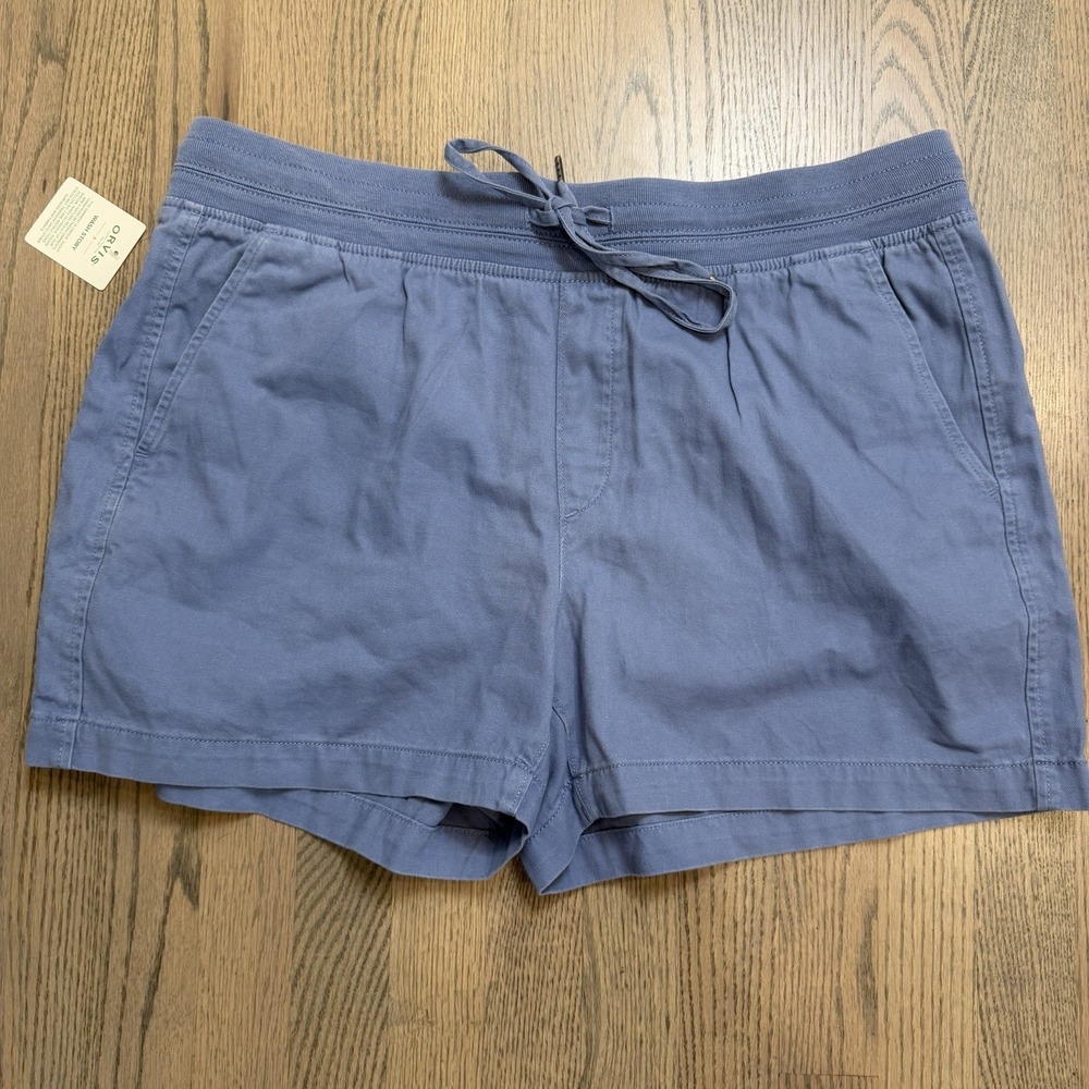 Orvis Women's Pull-On Casual Shorts, Blue, XL Cotton Blend Drawstring NWT